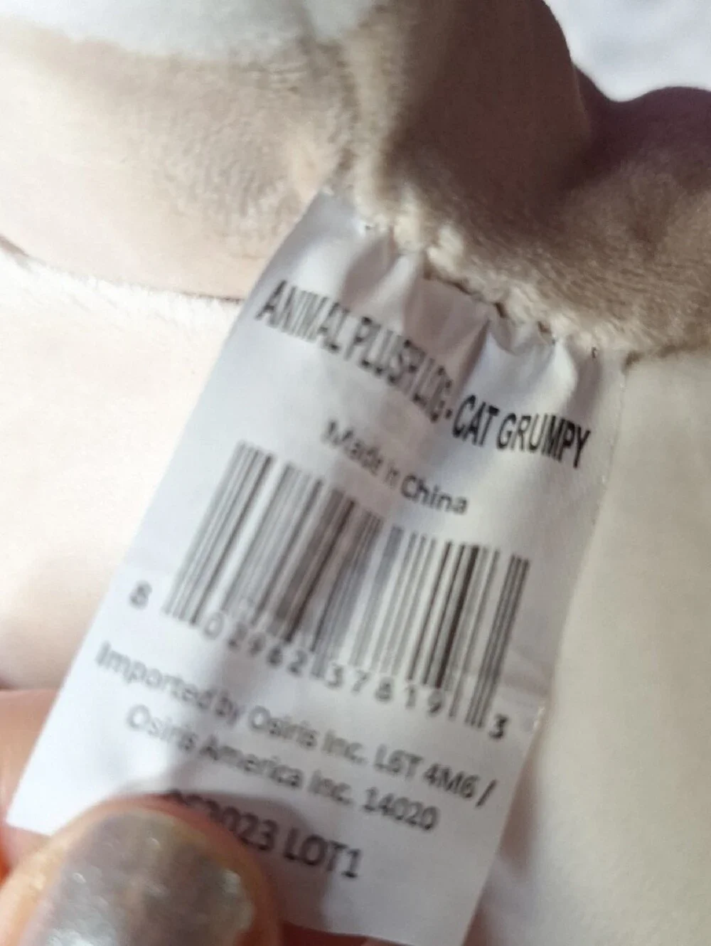 Plush Long Cat Body Pillow - White & Tan